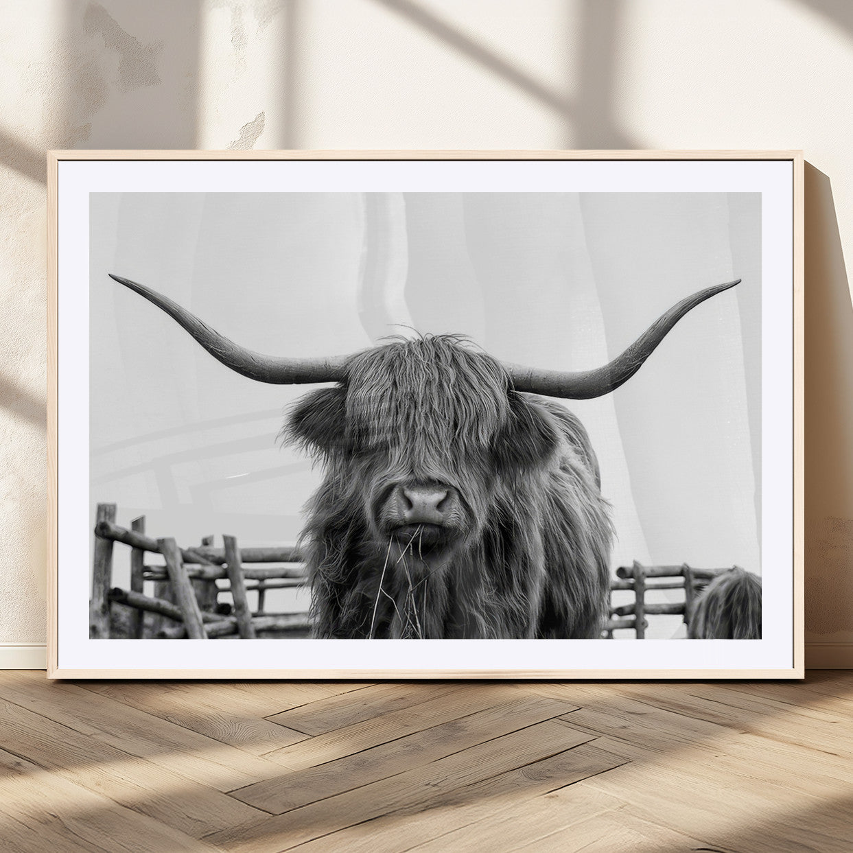 -Longhorn Canvas Print, Bighorn Cow Wall Art Canvas Print