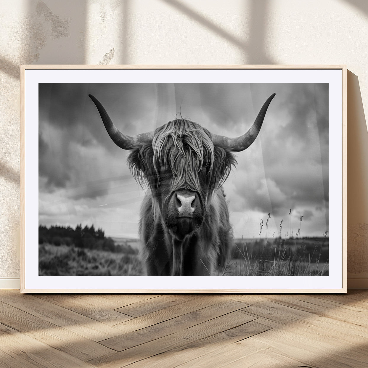 -Scottish Cow Wall Art Canvas Print | Longhorn Wall Art | Bighorn Animal Wall Art