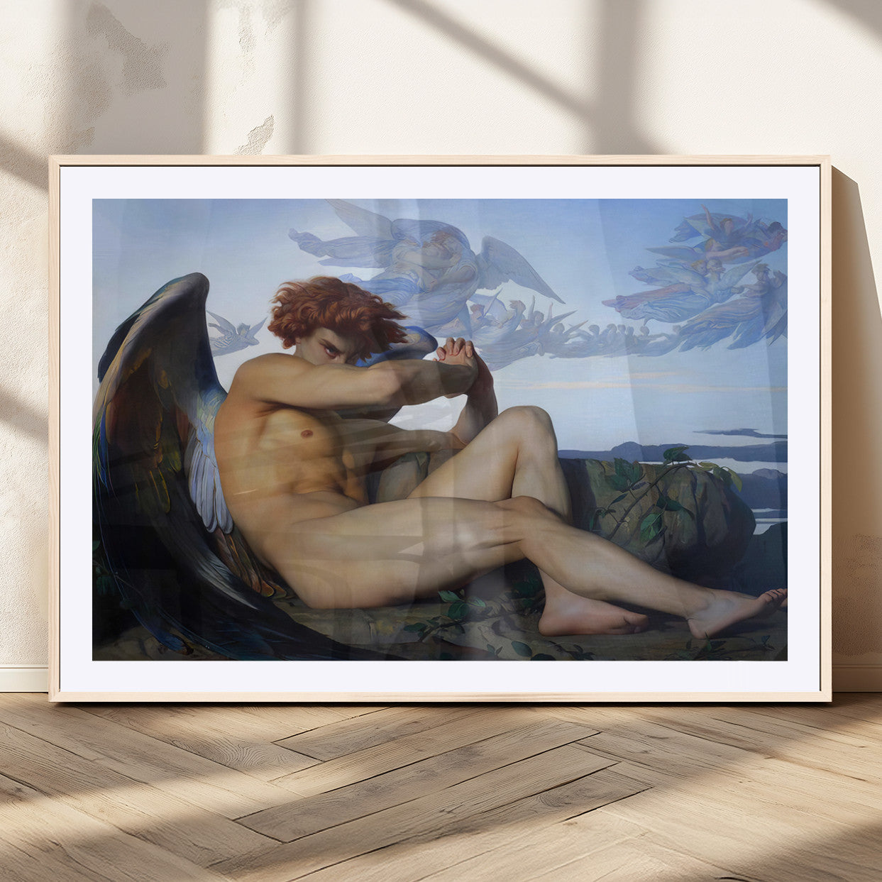 94220-MGC-FP-36x24_Natural-Fallen Angel Wall Art Canvas Print – Classic Art, Framed, Ready to Hang - Alexandre Cabanel