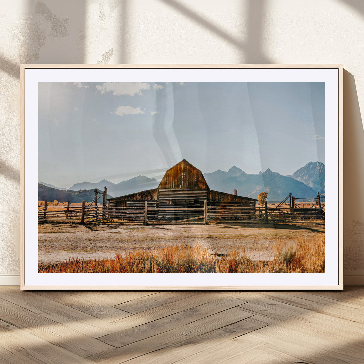 MGC-FP-36x24 - Vintage Old Barn Field Wall Art Canvas Print for Farmhouse Decor - Rustic Barn Wall Art Canvas Print