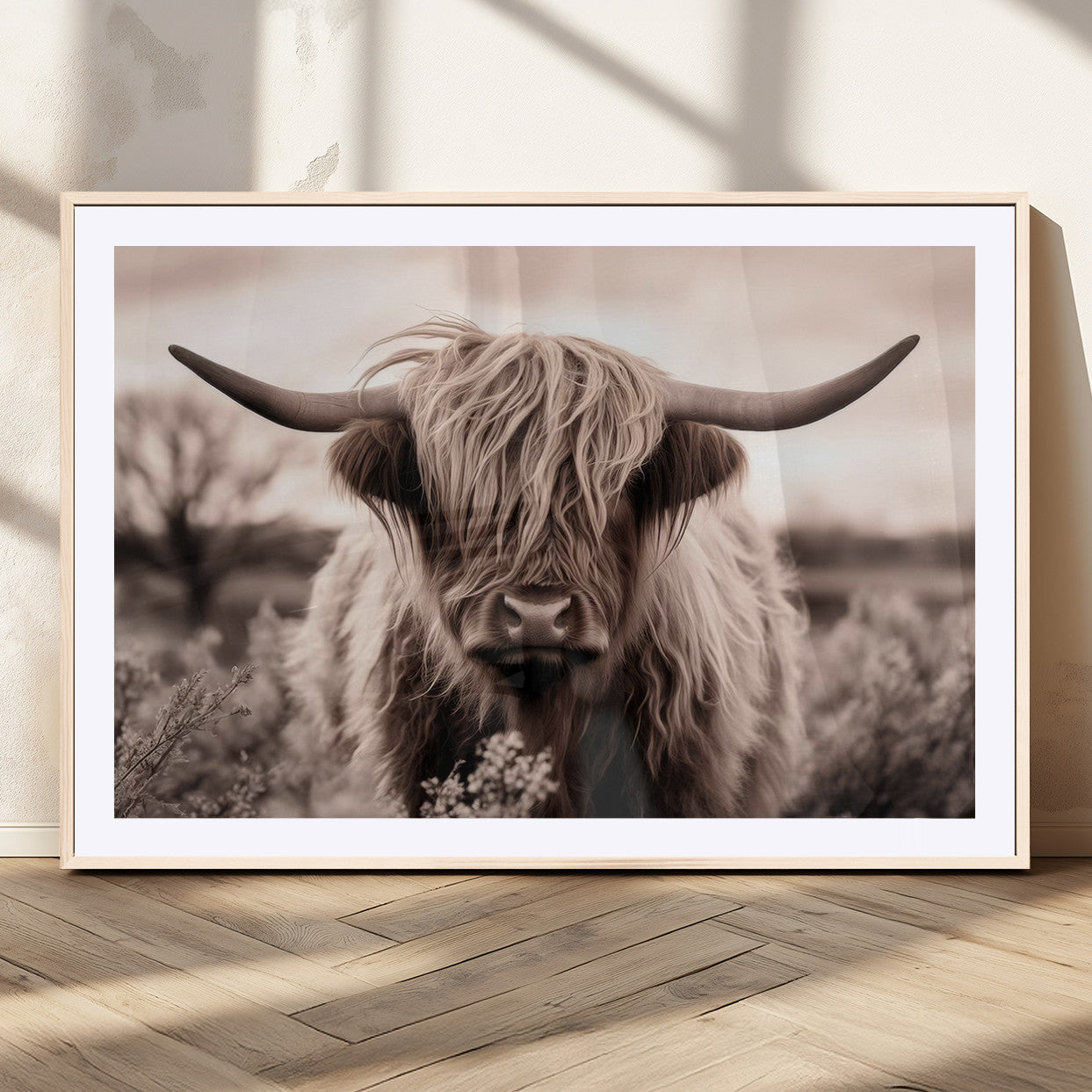 MGC-FP-36x24 - Scottish Cow Longhorn Wall Art Canvas Print