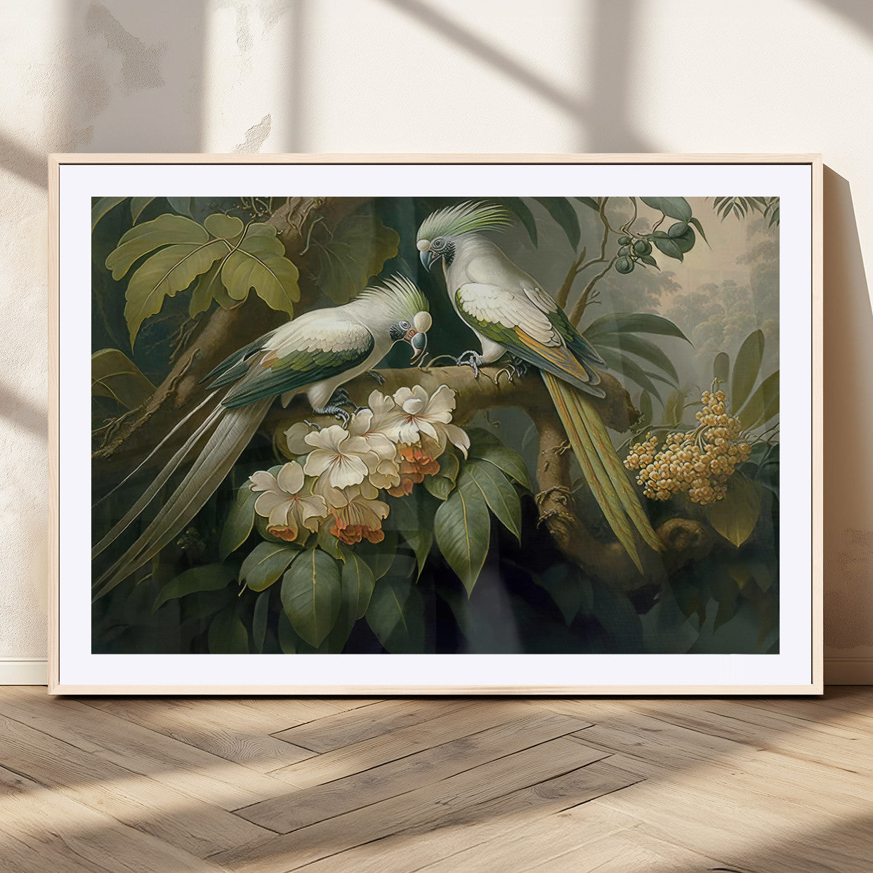 -Tropical Paradise Print Wall Art Stunning Artwork of a Parrot in a Lush Forest with Beautiful
