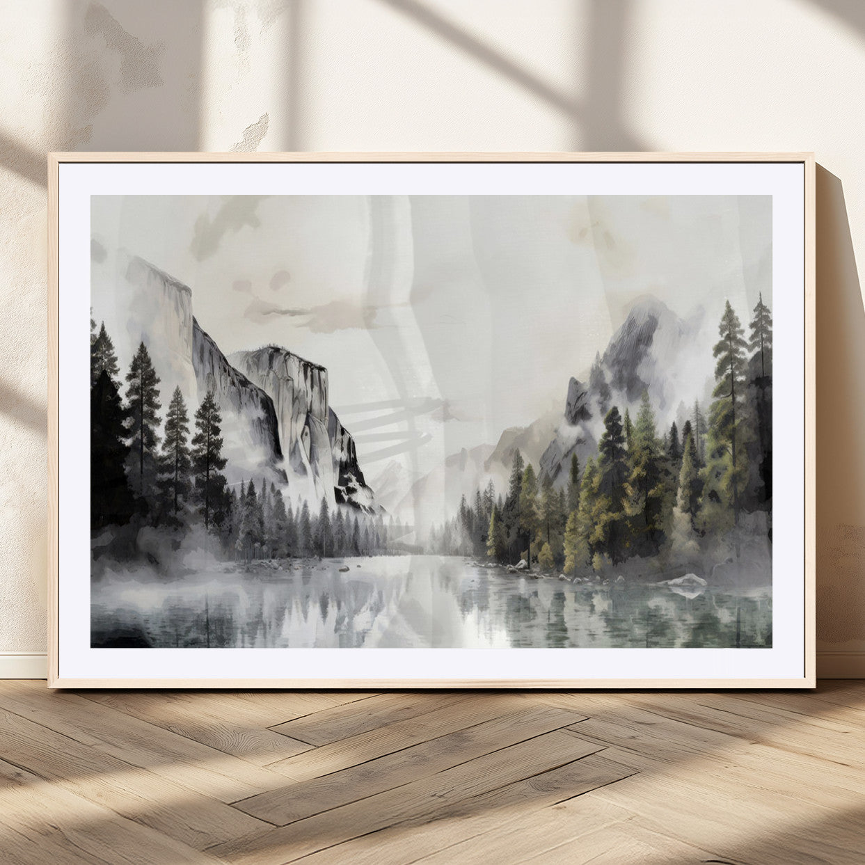 MGC-FP-36x24 - Yosemite Valley Wall Art Canvas Print – Framed and Ready to Hang – Majestic Nature Landscape Décor