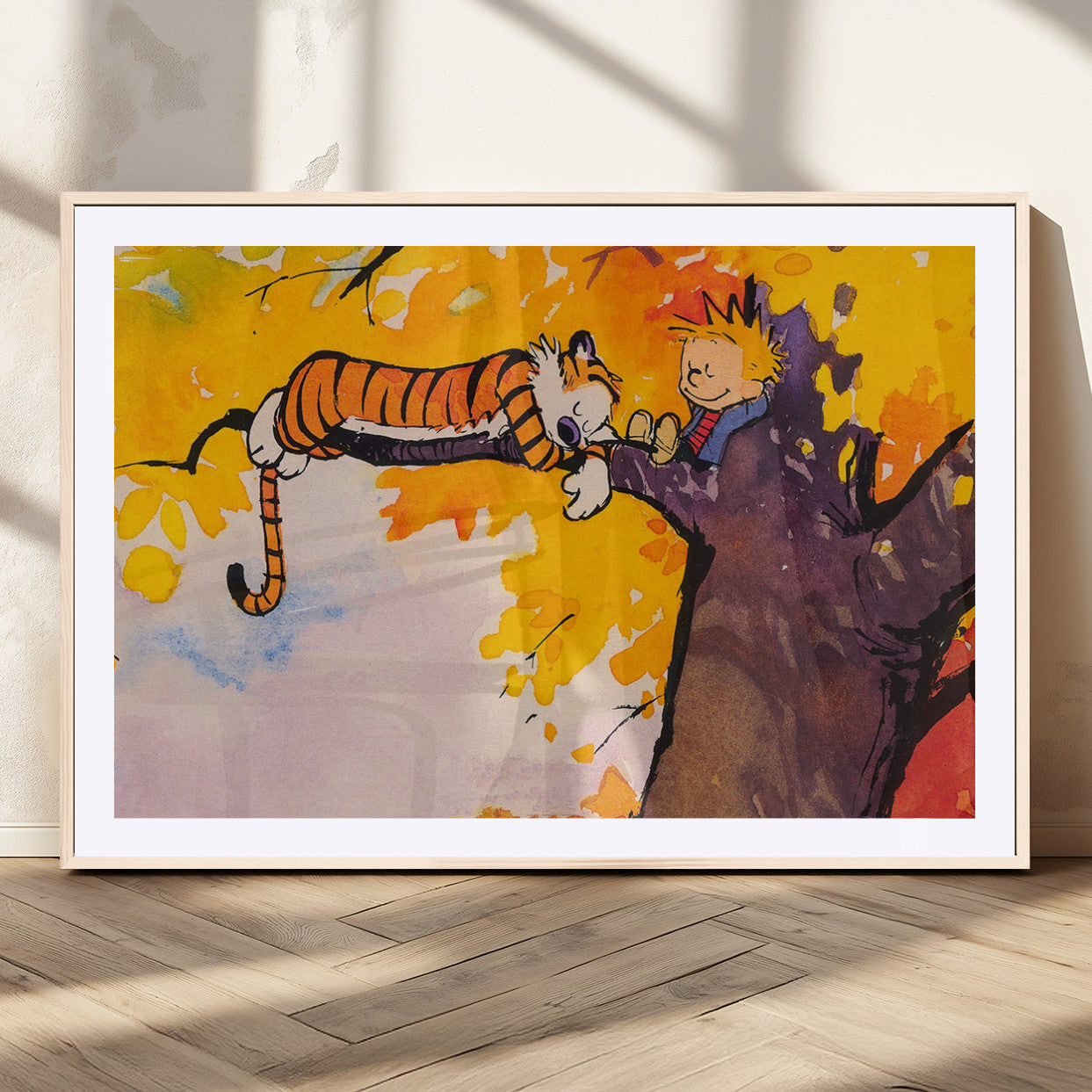 MGC-FP-36x24 - Calvin and Hobbes Tree Scene Canvas Print | 3 Panel Large Wall Art for Living Room or Kid’s Room,
