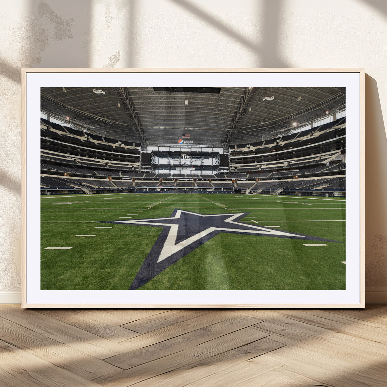 MGC-FP-36x24 - Dallas Cowboys Football Team Print - Arlington AT&T Stadium Wall Art Canvas Print