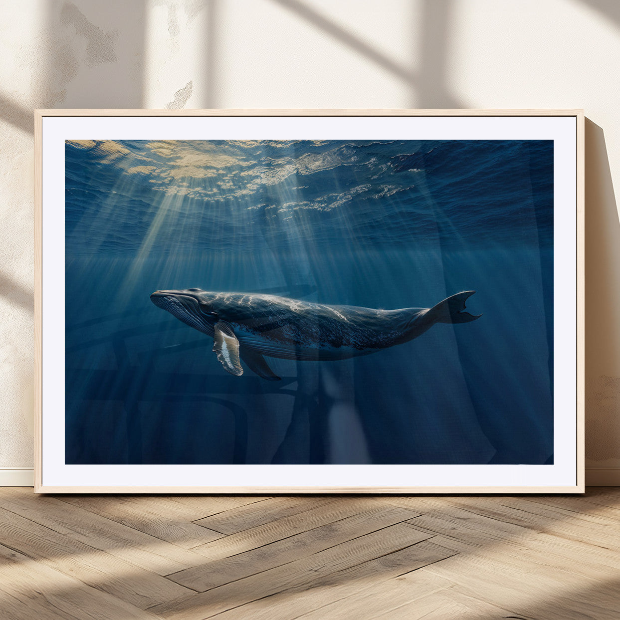 18052-MGC-FP-36x24_Natural-Whale under Ocean Wall Art Canvas Print