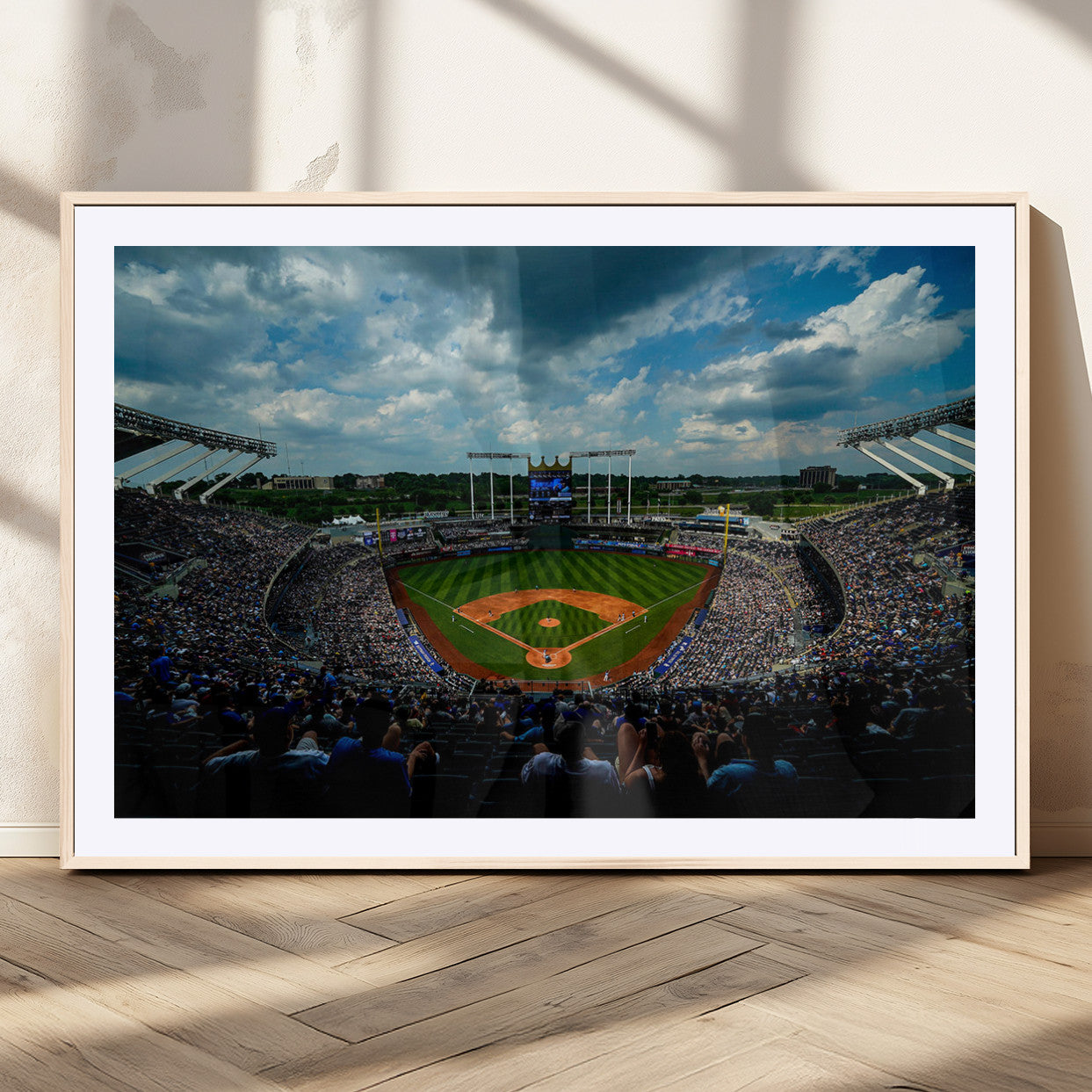 MGC-FP-36x24 - 3-Panel Kauffman Stadium Wall Art Print | Large Kansas City Royals Baseball Canvas Print for Sports