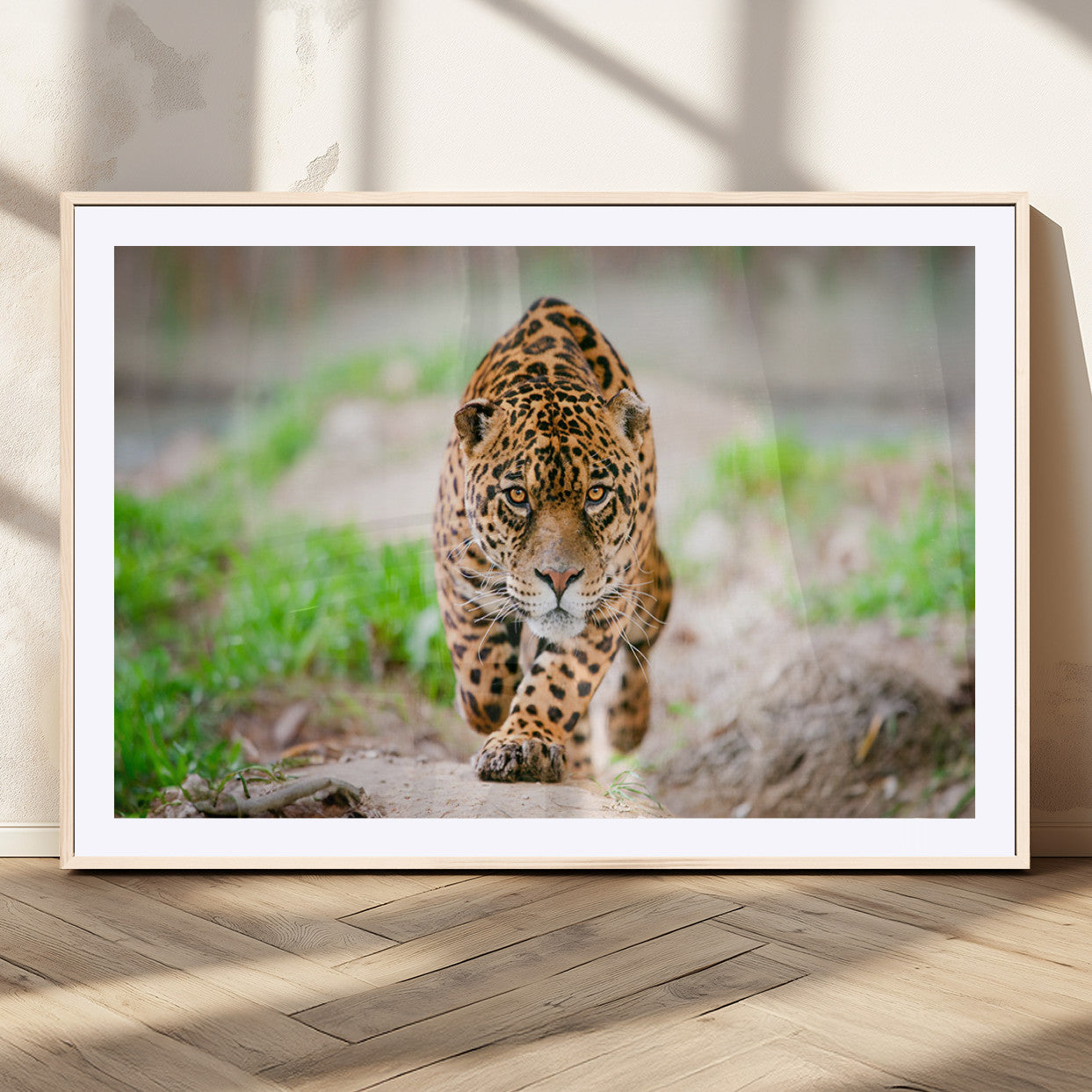 -Leopard on the Prowl - Stunning Large Framed Leopard Wall Art Canvas Wall Art for Living Room,