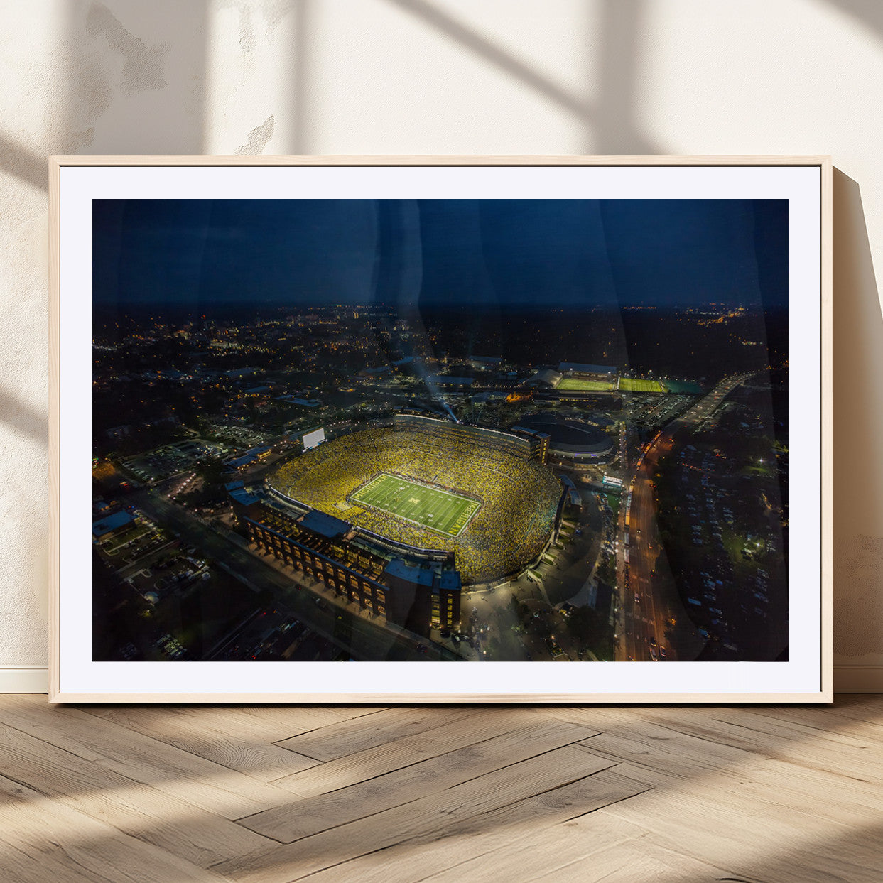 -Michigan Wolverines Football Team Print - Michigan Stadium Wall Art Canvas Print