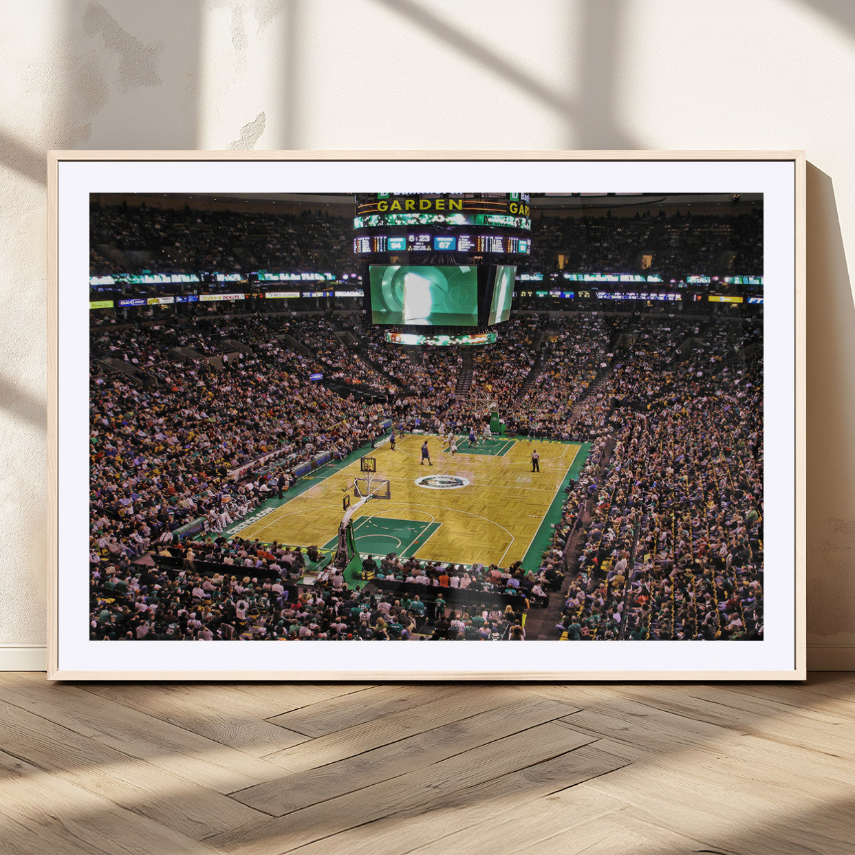 -TD Garden Basketball Canvas Wall Art - Boston Celtics Live Action - Framed - Ready to Hang