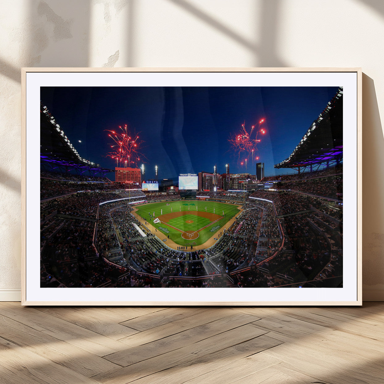 MGC-FP-36x24 - Truist Park Atlanta Braves Baseball Stadium Wall Art Print | Large 3-Panel Canvas Print for Sports