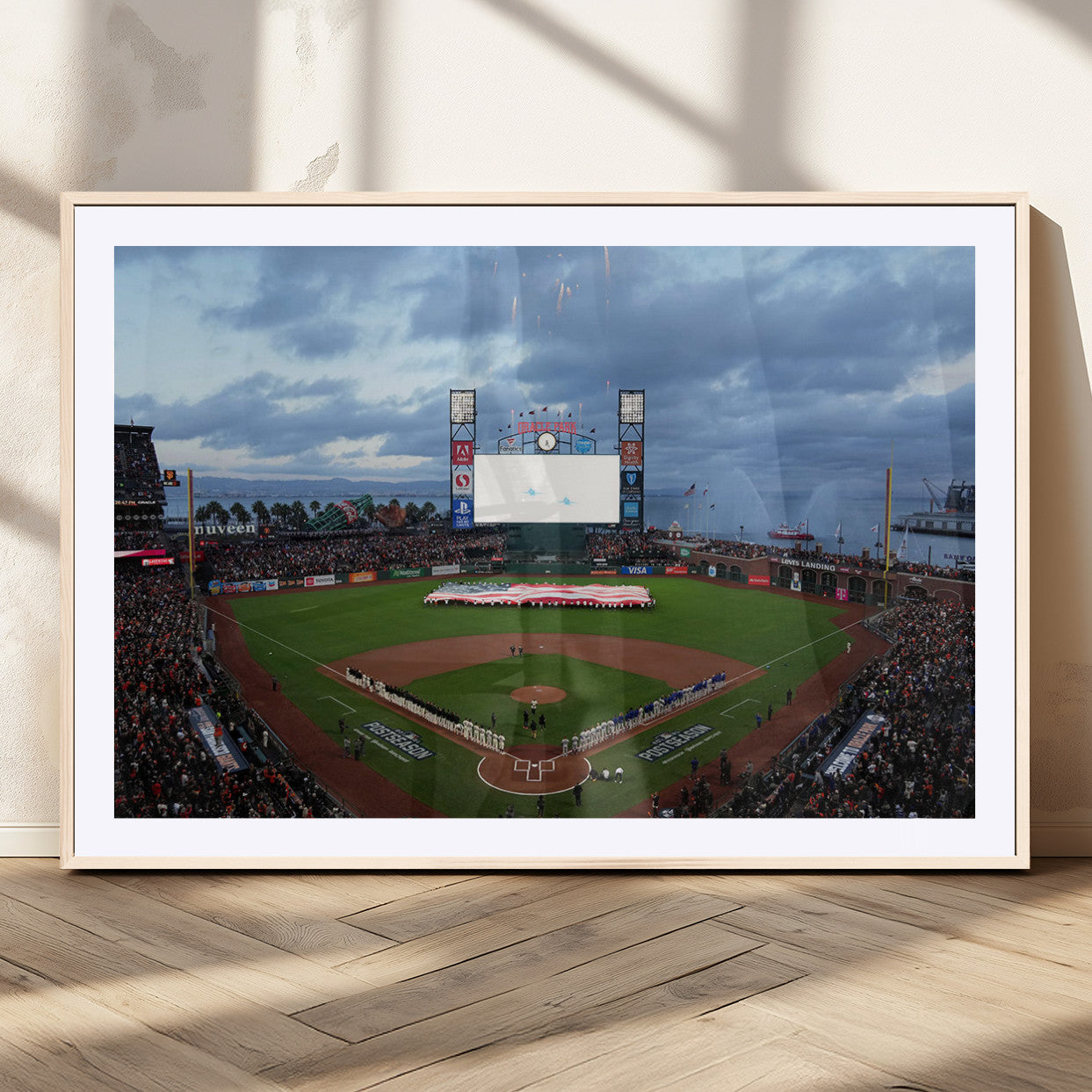 44631-MGC-FP-36x24_Natural-Oracle Park San Francisco Giants Wall Art | Oracle Park Stadium Canvas Print| Large Framed Baseball