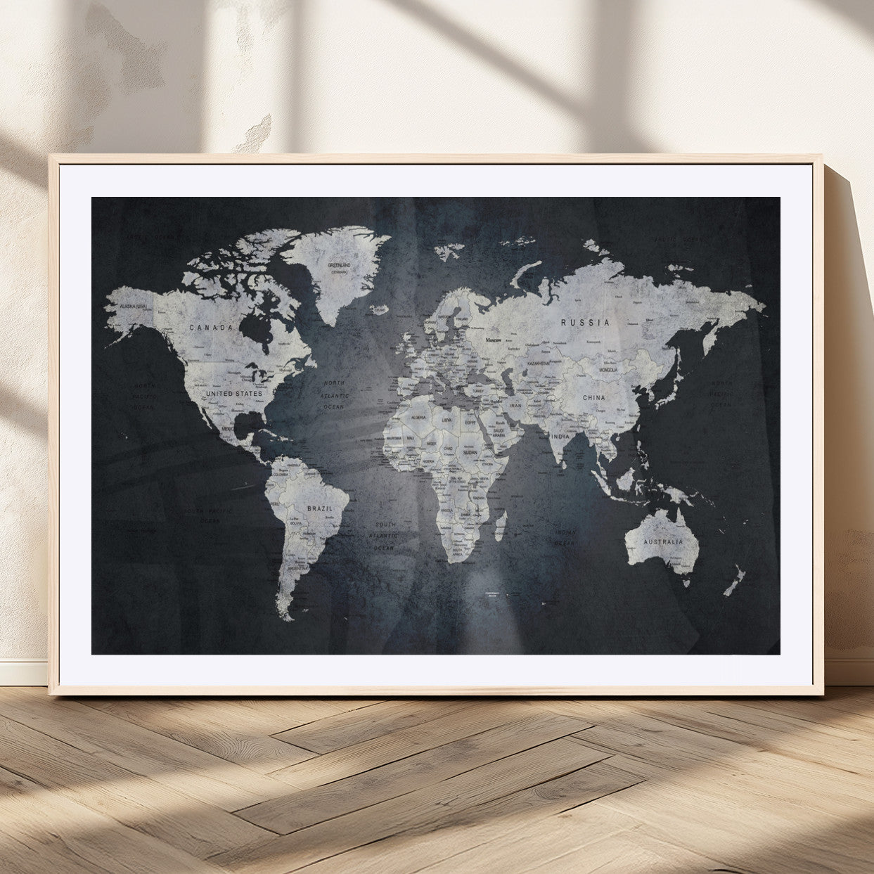 MGC-FP-36x24 - World Map Wall Art Canvas Print for Home and Office Decor