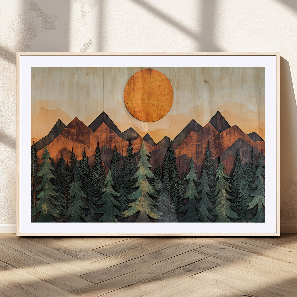 MGC-FP-36x24 - Sunset Mountain Landscape Canvas Wall Art Print - Nature Decor for Living Room, Office