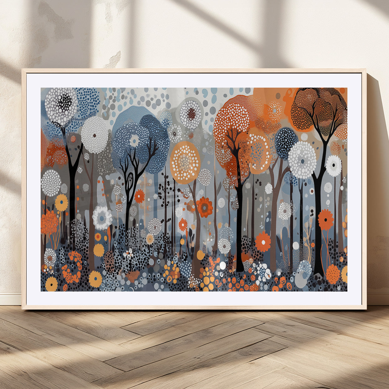 MGC-FP-36x24 - Abstract Winter Landscape Canvas Wall Art Print - Large Colorful Nature Wall Decor
