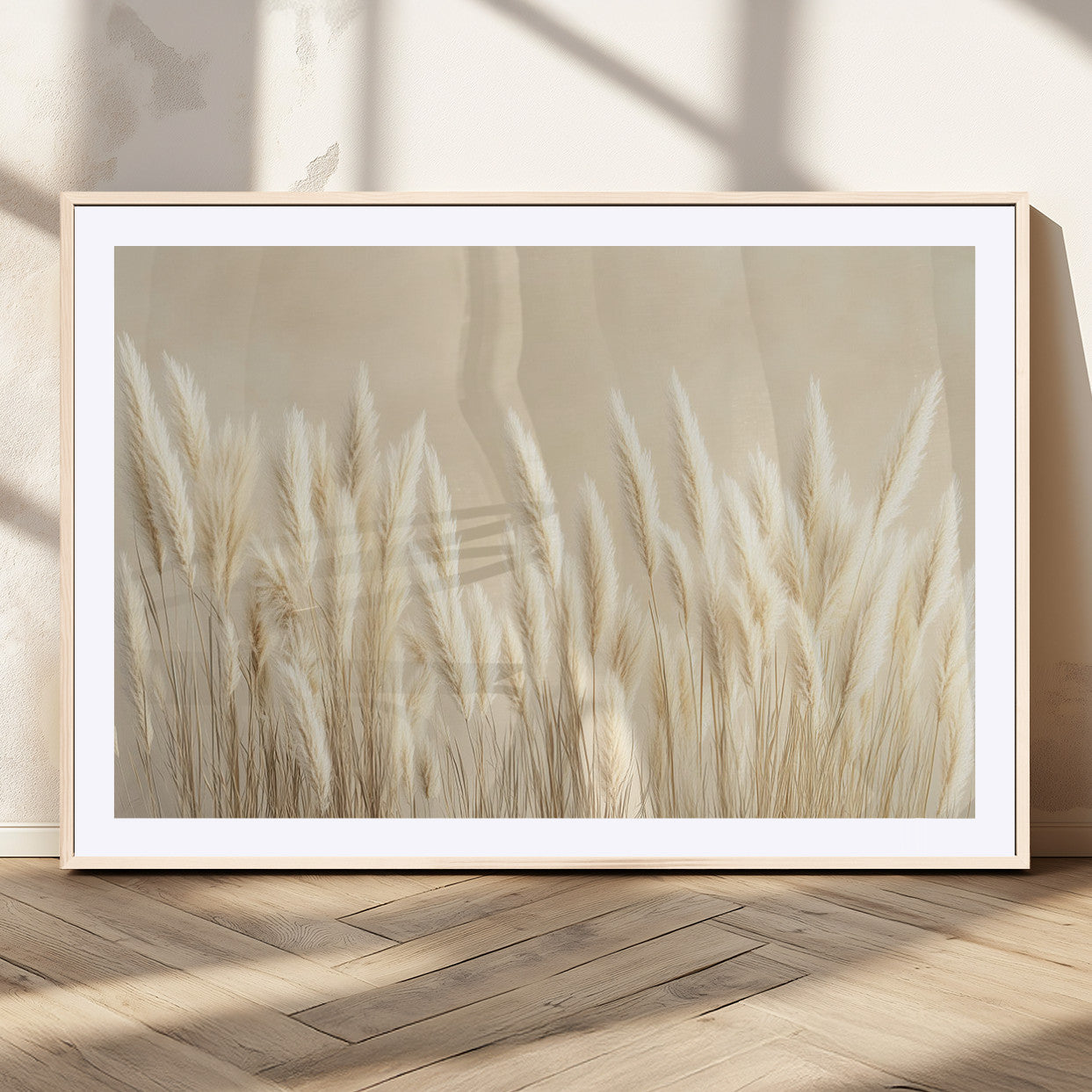 MGC-FP-36x24 - Grass Wall Art Print - Elegant Neutral Decor for Living Room, Boho Minimalist Artwork, Ready to Hang