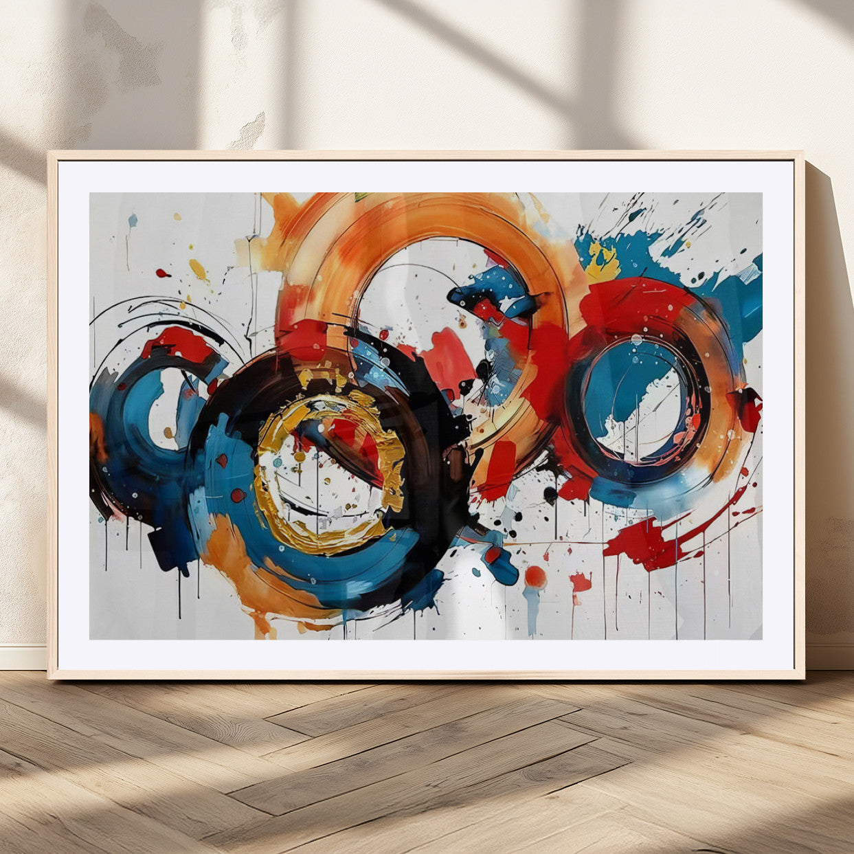 MGC-FP-36x24 - Abstract Wall Art, Rings Wall Art Canvas Print
