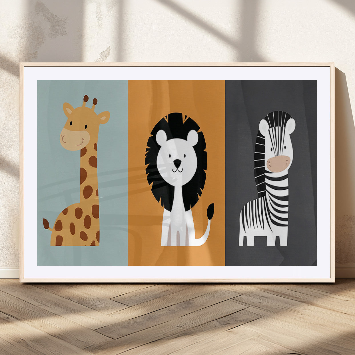 MGC-FP-36x24 - Boho Jungle Animal Nursery Wall Art Prints - Safari Decor in Earth Tones for Modern and Stylish