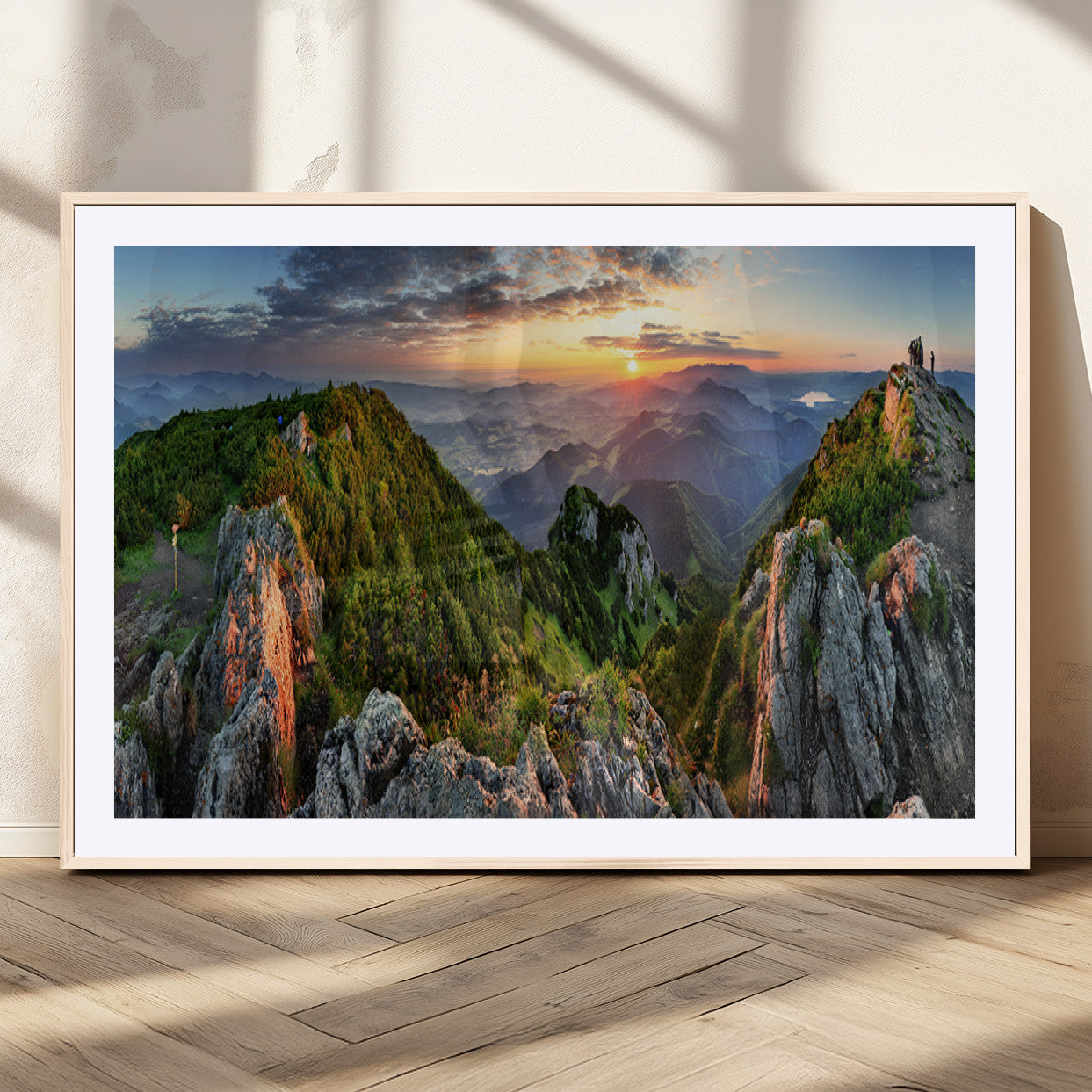 MGC-FP-36x24 - Mountain Sunset Panoramic Canvas Print – Scenic Wilderness Landscape, Majestic Summit , Multi-Panel