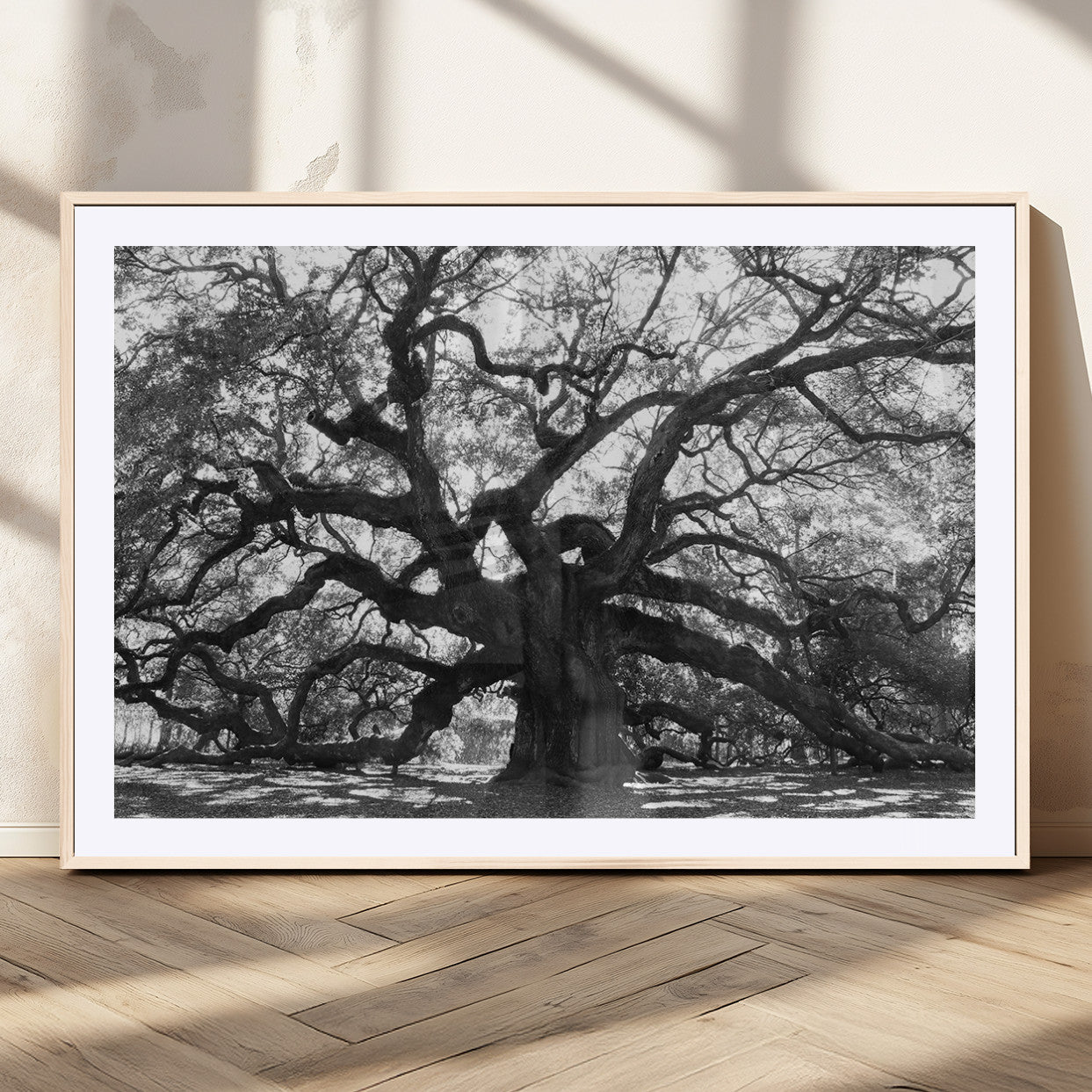 MGC-FP-36x24 - Ancient Oak Wall Art Canvas Print, Framed Twisted Branches Art Picture Print, Gnarled Tree Perfect Moody Nature Decor Artwork