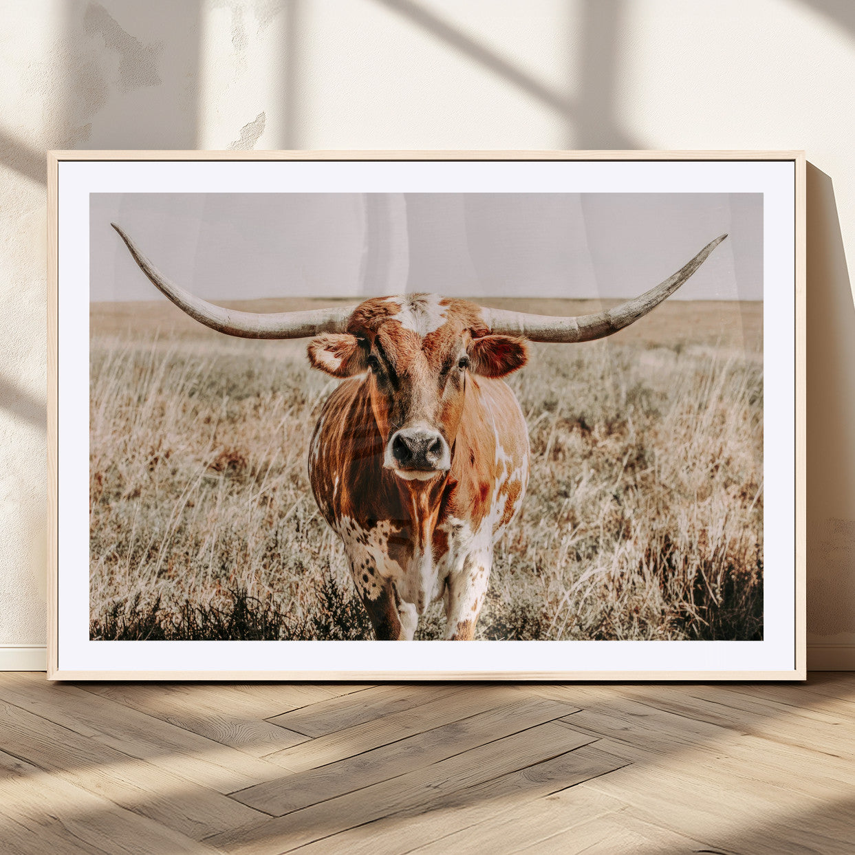 MGC-FP-36x24 - Wall Art Canvas Print Majestic Longhorn Graceful Strength in Every Curve Bold Spirit of the Wild