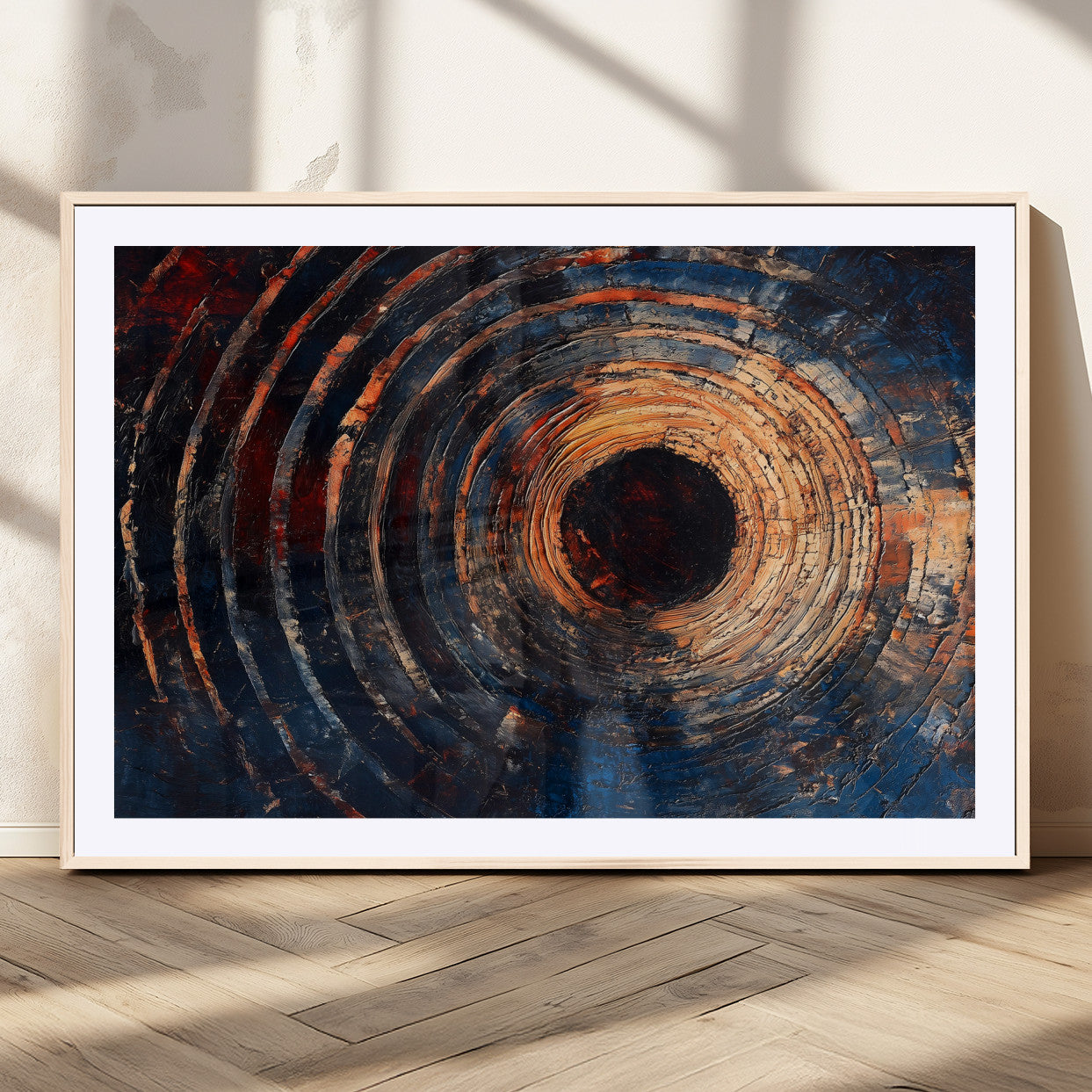 MGC-FP-36x24 - Wood Tree Ring Wall Art Canvas Print, Framed Natural Wood Art Picture Print, Rustic Tree Slice Perfect Rustic Decor Artwork