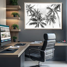 Edit-Images-Black and White Palm Tree Wall Art – Monochrome Tropical Canvas Print for Coastal or Minimalist Living Room Decor