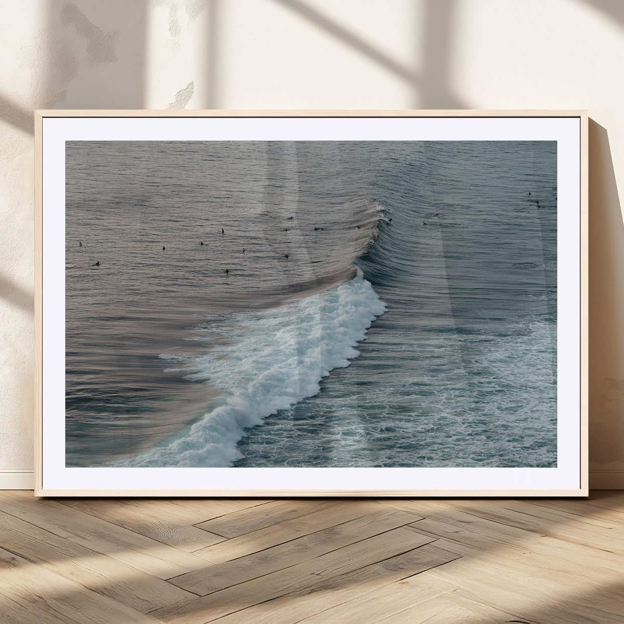 MGC-FP-36x24 - Ocean Waves Wall Art Canvas Print, Framed Coastal Serenity Art Picture Print, Surf Perfect Coastal Decor Artwork