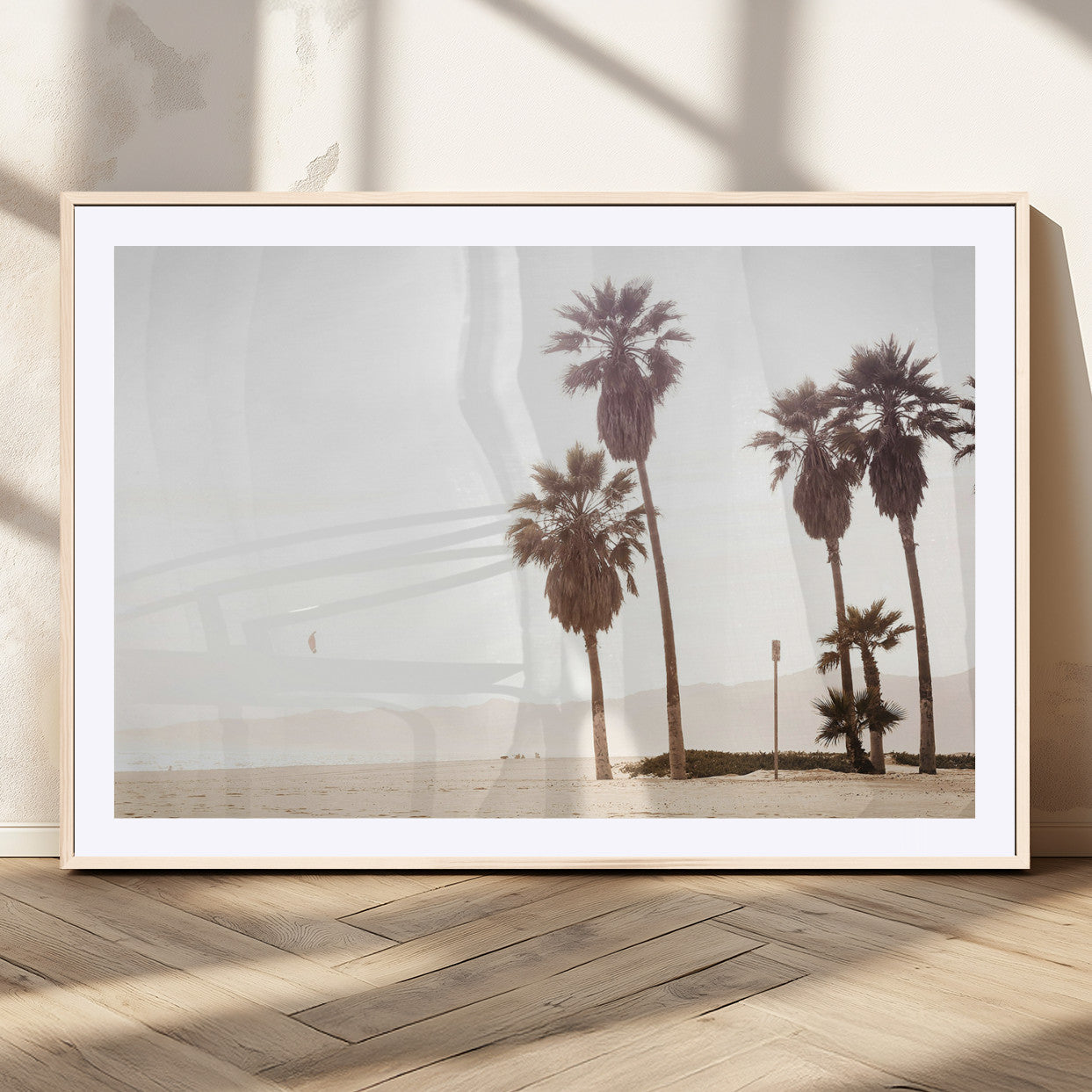 MGC-FP-36x24 - Coastal Light Wall Art Canvas Print, Framed Relaxing Shoreline Art Picture Print, Minimalist Ocean Perfect Tropical Serenity Decor Artwork