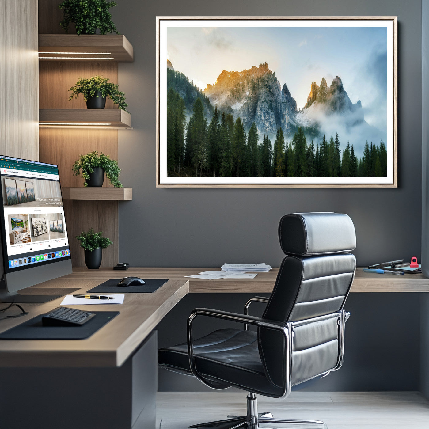 21145440-MGC-FP-36x24_Natural-Wilderness Wall Art - Framed Nature Landscape Decor, Mountain Wall Art Canvas Print, Framed Nature Landscape Decor Art