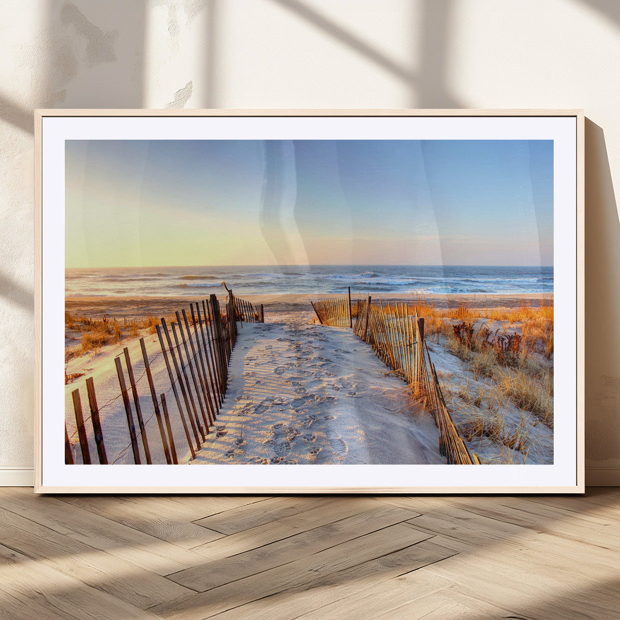 MGC-FP-36x24 - Ocean Sunset Wall Art Wall Art Canvas Print, Framed Nautical Photography Art Picture Print, Summer Beach House Decor Perfect Coastal Serenity Decor Artwork