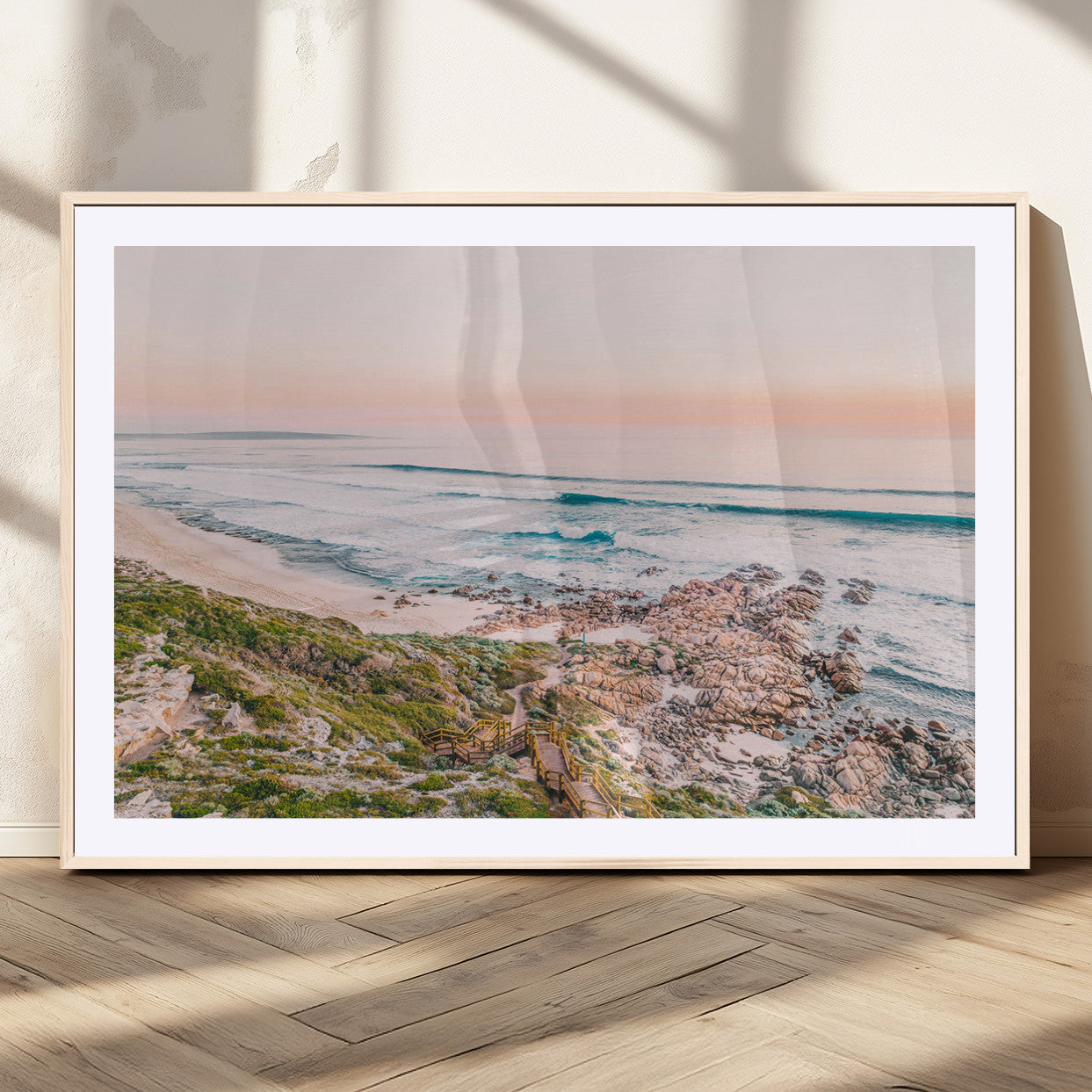 27332135-MGV-CV-36X24-Coastal Cliffside Canvas Wall Art Print, Ocean Shore Landscape Decor, Large Scenic Beach Canvas for Living Room or Office 1 Panel Wrapped Canvas