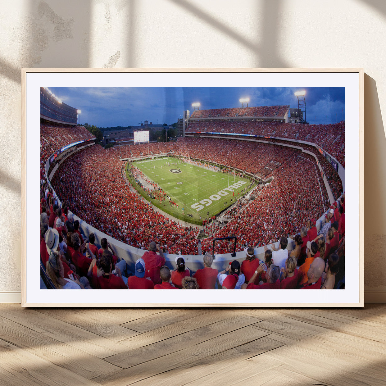 10244378-MGV-CV-36X24-Dooley Stadium Wall Art Print, Sports Arena Canvas Wall Art, Dooley Field at Sanford Stadium Canvas Print, Modern Athletic Field Art Printing