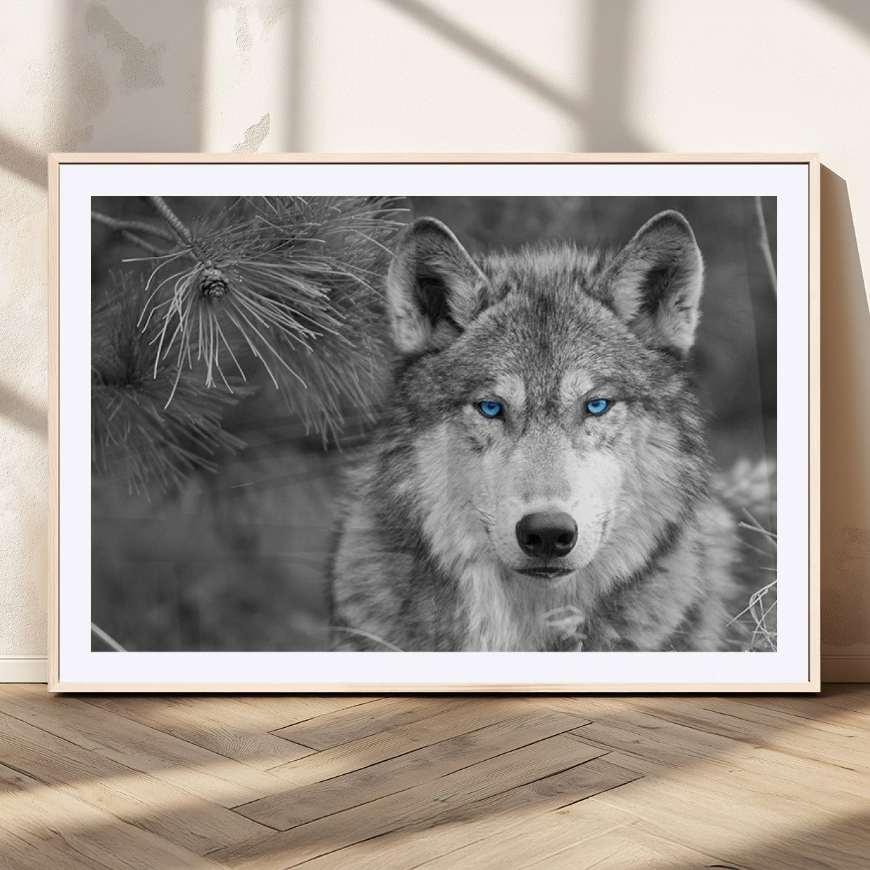 MGC-FP-36x24 - Wild Wolf Blue Eye Wall Art Canvas Print