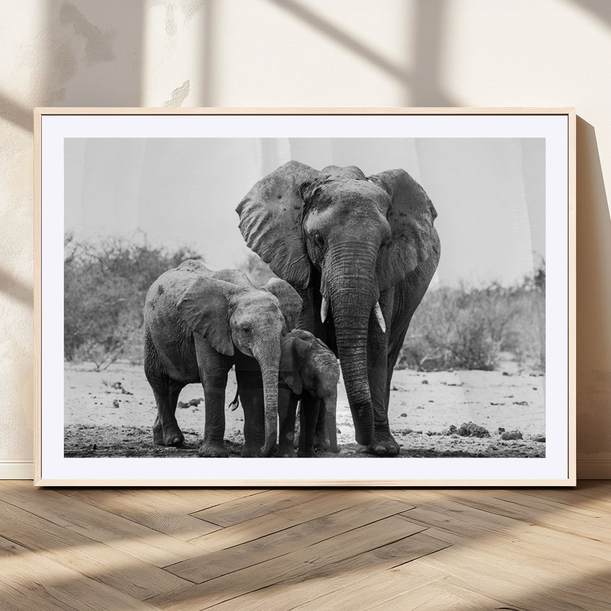 MGC-FP-36x24 - Elephant Family Africa Wall Art Canvas Print