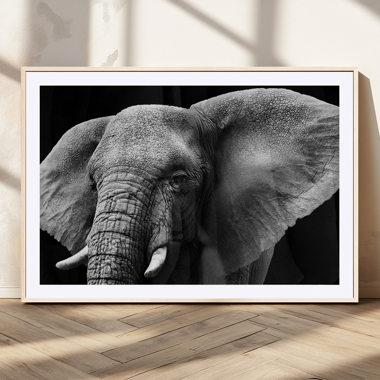 MGC-FP-36x24 - Big Elephant Close Up Wall Art Canvas Print