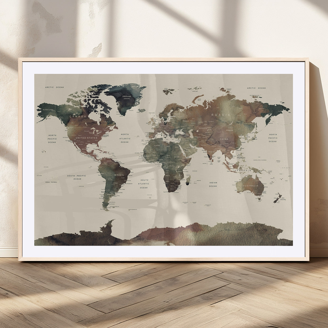 MGC-FP-36x24 - World Map Wall Art Canvas Print for Home and Office Decor