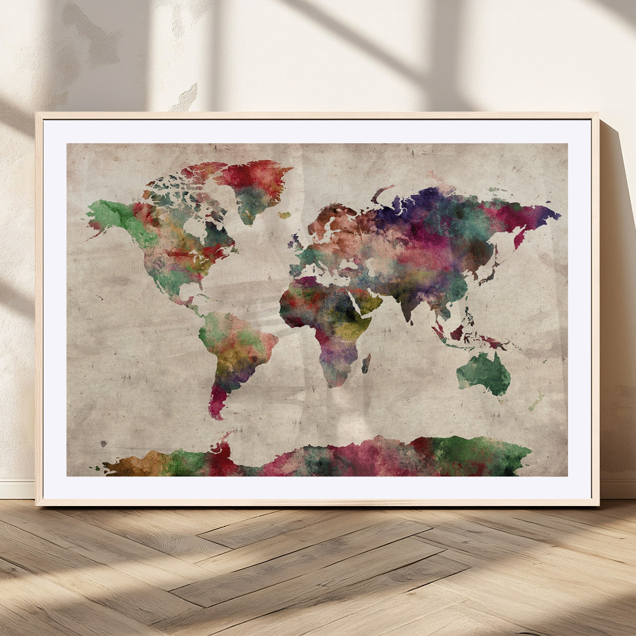 MGC-FP-36x24 - World Map Wall Art Canvas Print for Home and Office Decor