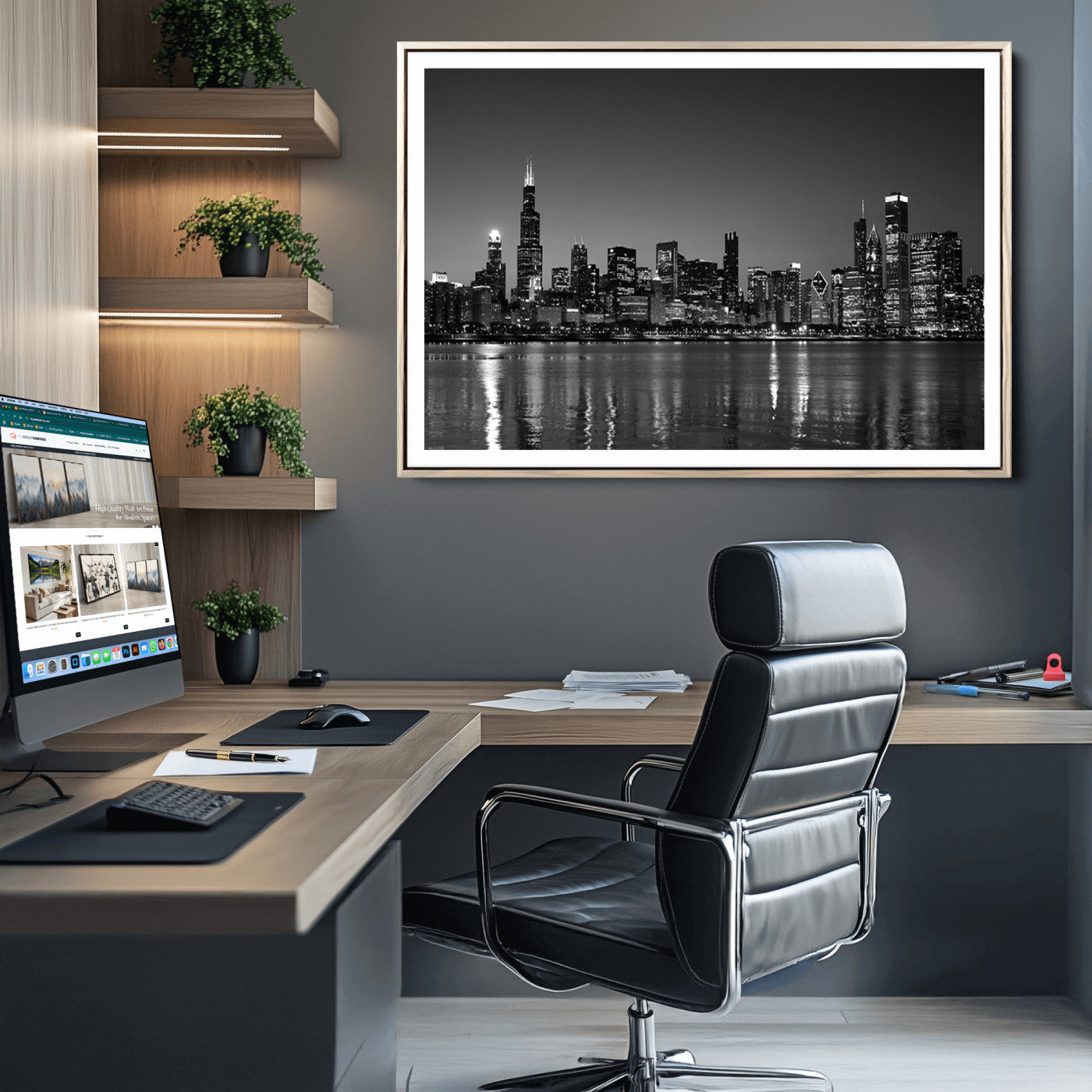67435-MGC-FP-36x24_Natural-Chicago Wall Art Canvas Print