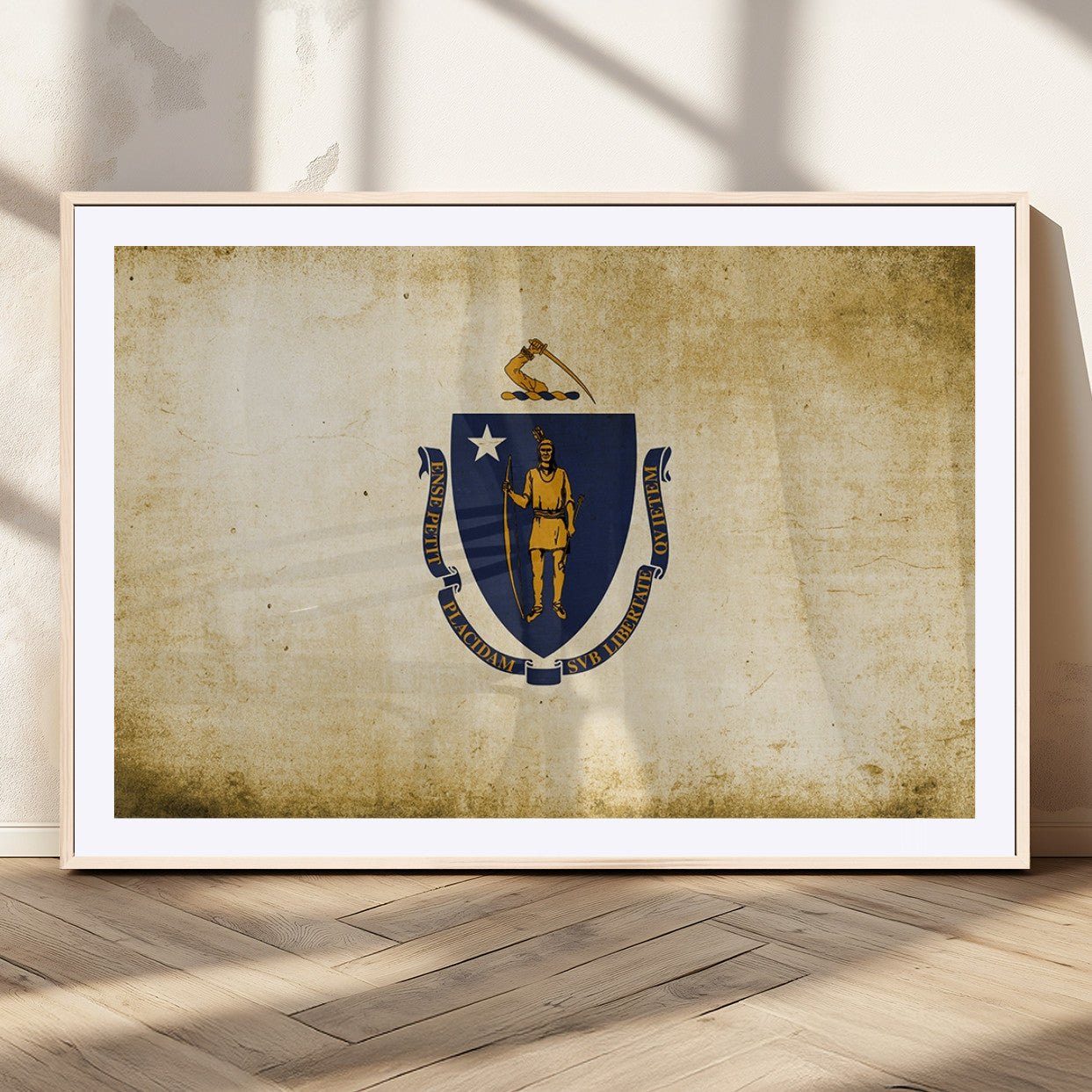 MGC-FP-36x24 - Massachusetts Flag Wall Art Canvas Print