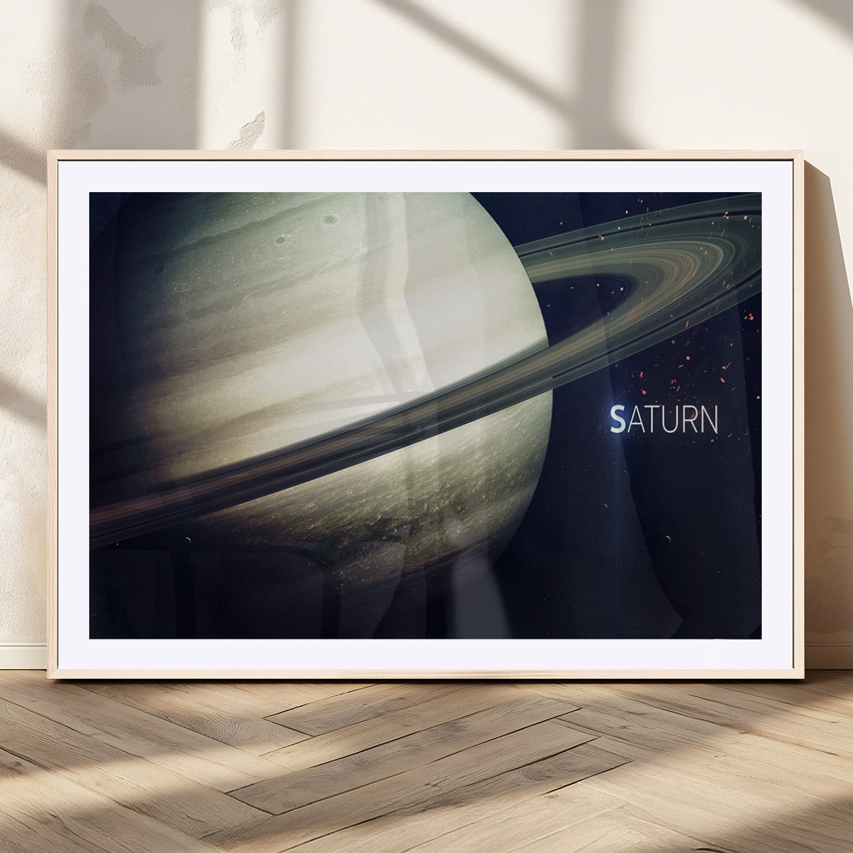 MGC-FP-36x24 - Framed Saturn Wall Art Canvas Print