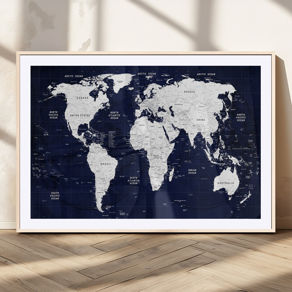 MGC-FP-36x24 - World Map Wall Art Canvas Print for Home and Office Decor