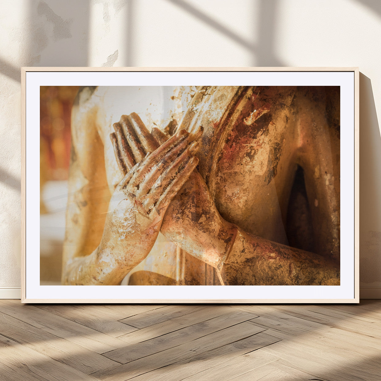 -Buddha Statue Hands Wall Art Canvas Print