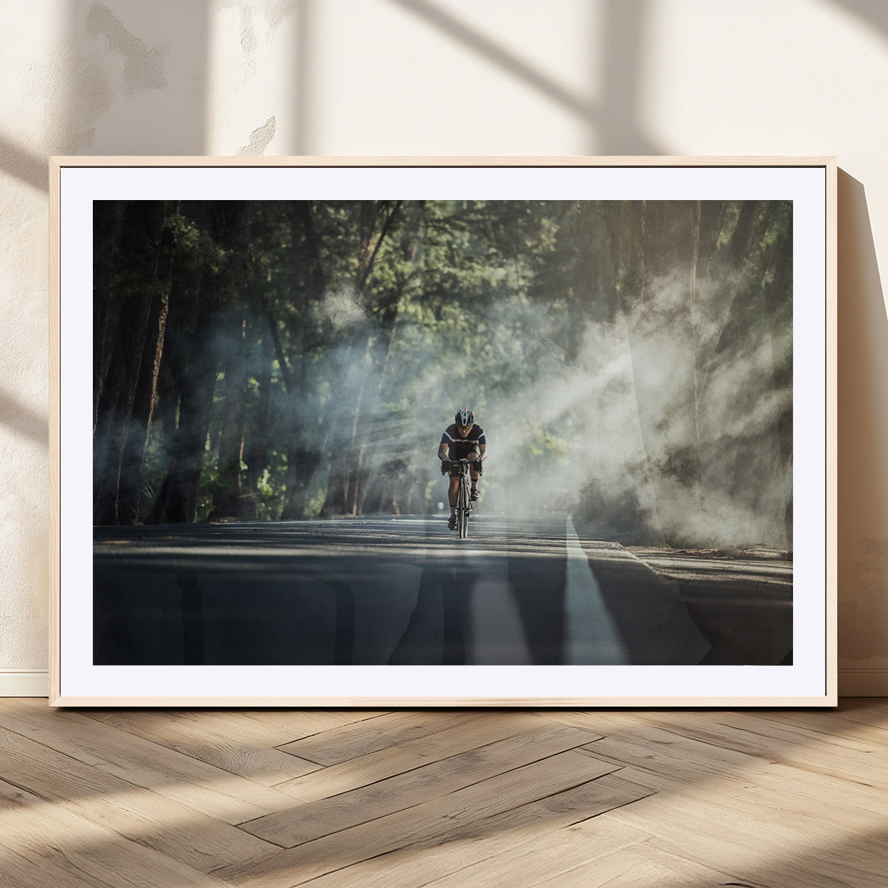 MGC-FP-36x24 - Cycling Road Bike in the Morning, Cycling Road Bike Canvas Print
