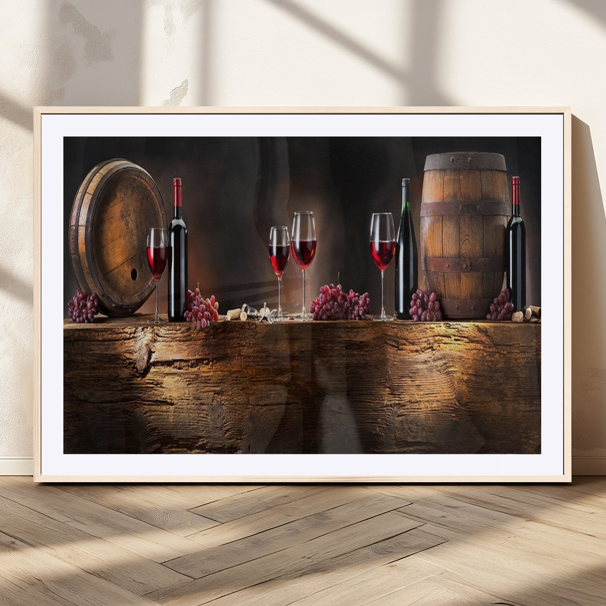 MGC-FP-36x24 - Wine and Barrels Wall Art Canvas Print