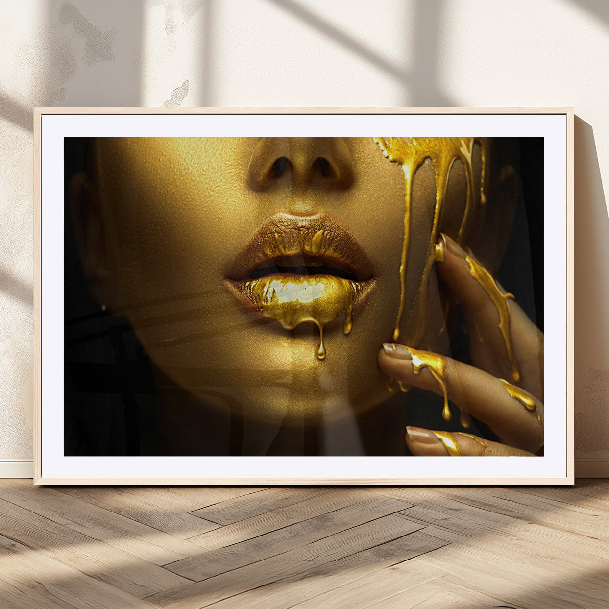 -Gold and Women Wall Art Canvas Print