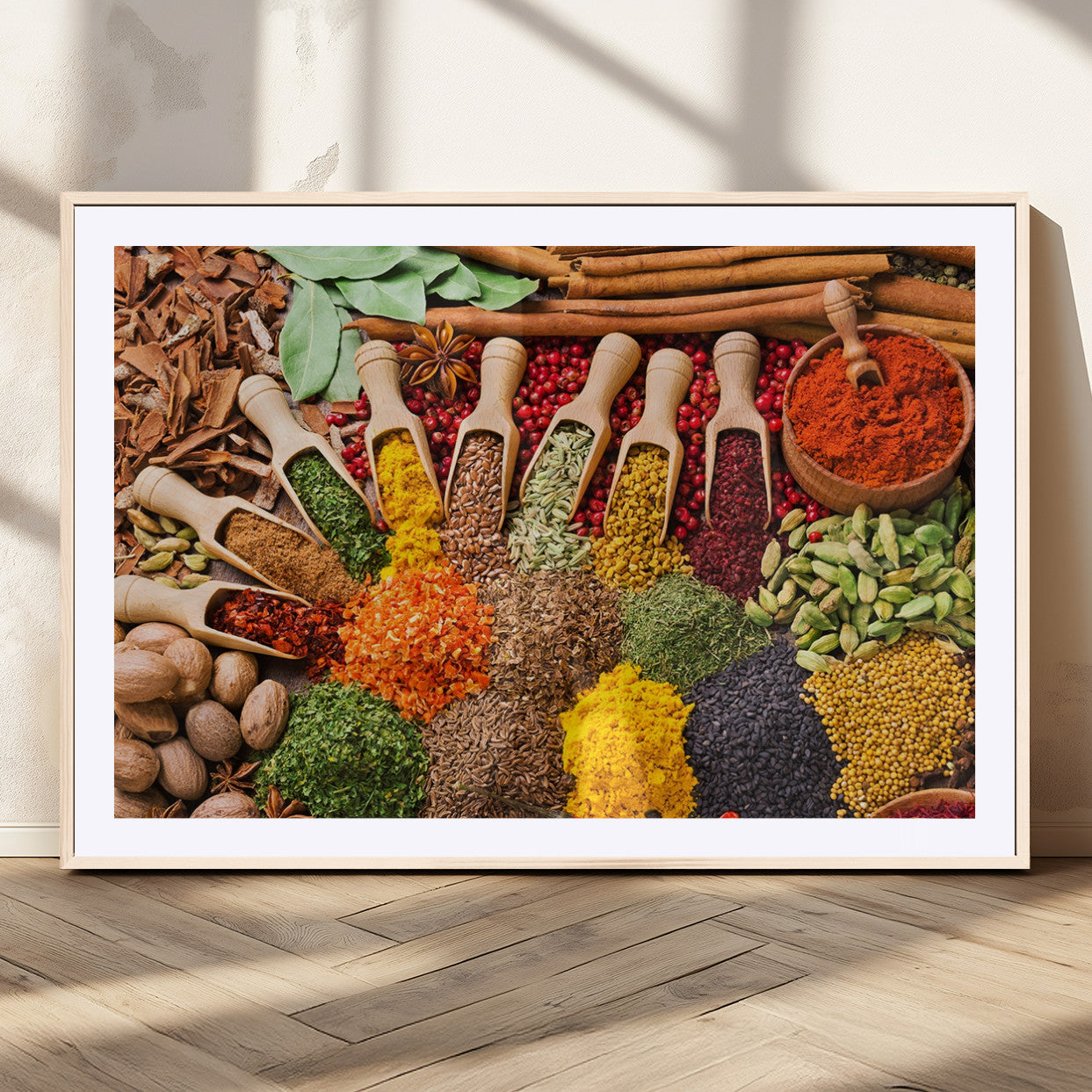 MGC-FP-36x24 - Herbs and Spices Art Canvas Print for Kitchen Kitchen, Dining Room Wall Decor