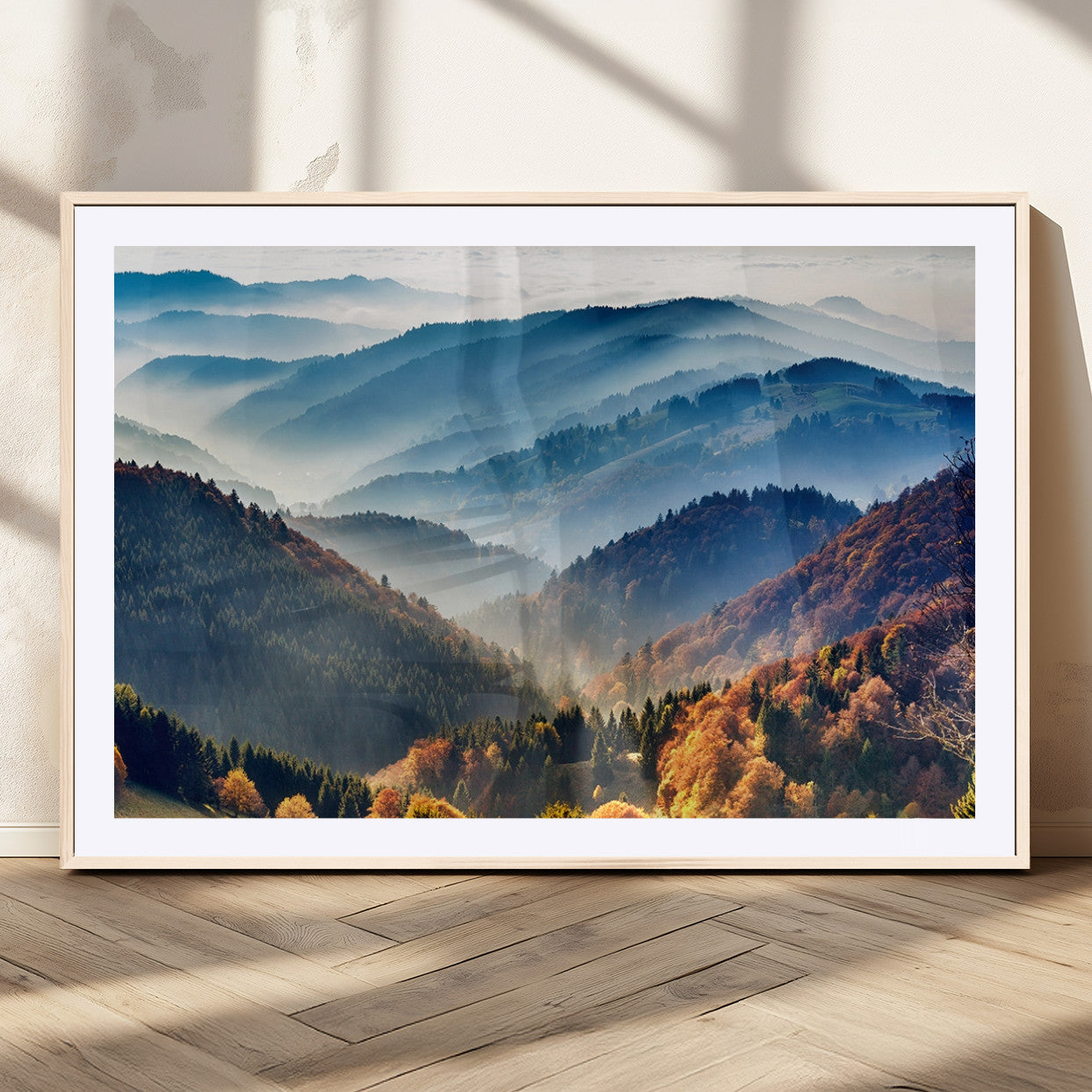 MGC-FP-36x24 - Mountains Forest Autumn Wall Art Canvas Print