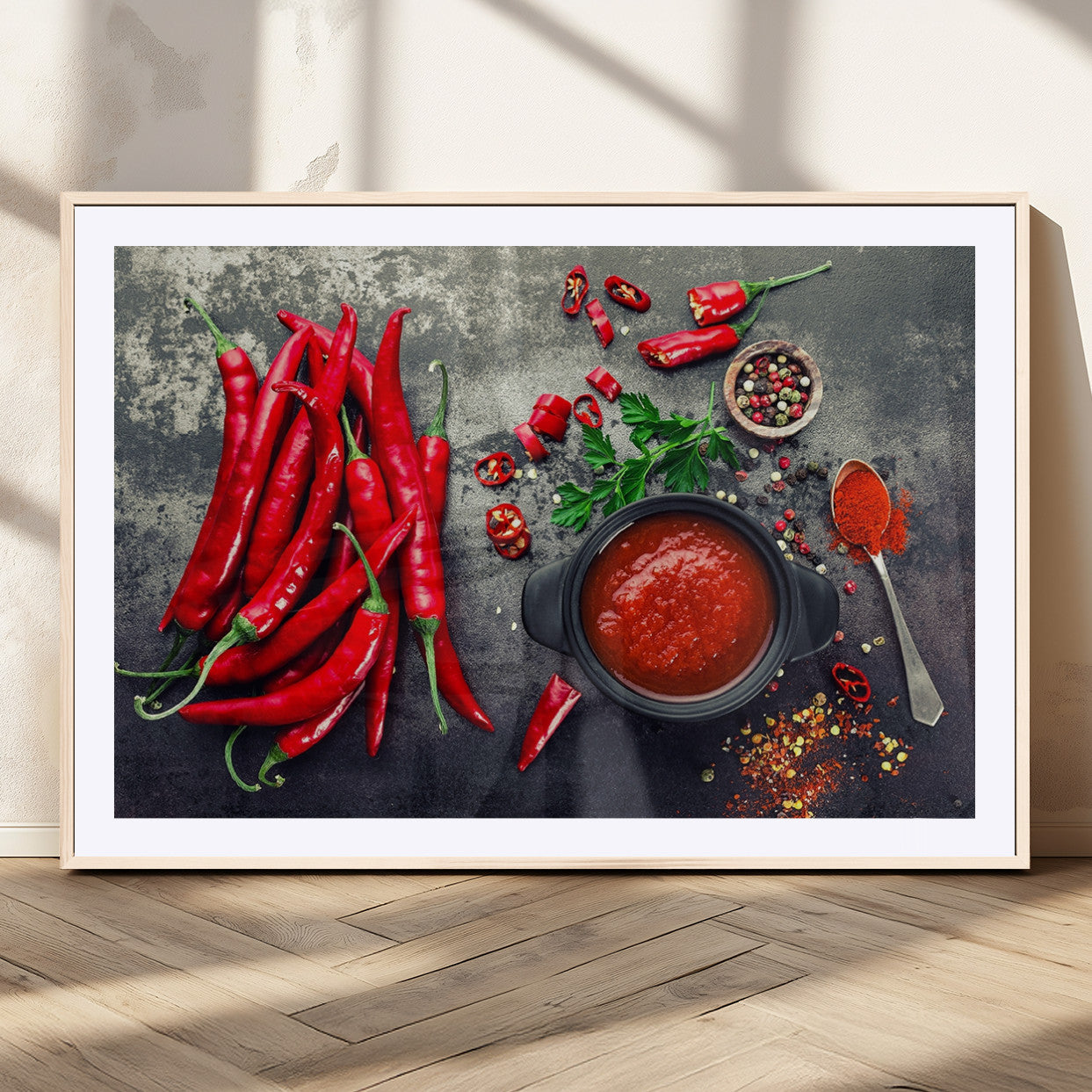 MGC-FP-36x24 - Red Pepper Kitchen and Restaurant Wall Wall Art, Red Pepper Kitchen Wall Decor Canvas Print
