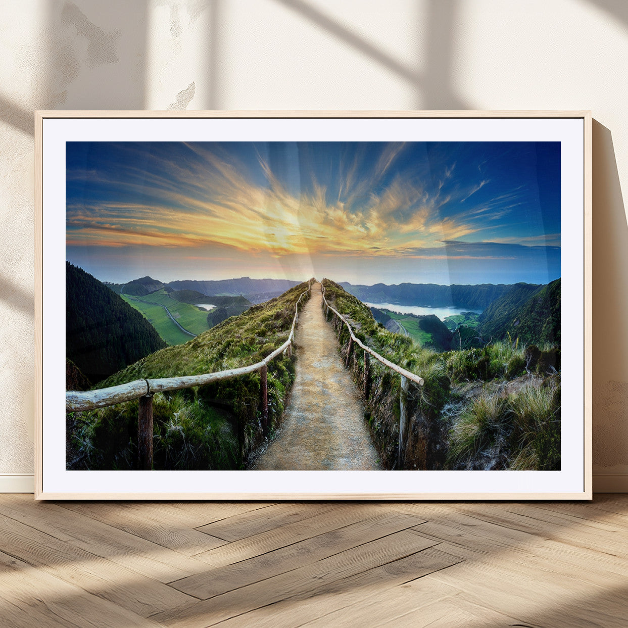 MGC-FP-36x24 - Mountain and Sunset Wall Art Canvas Print